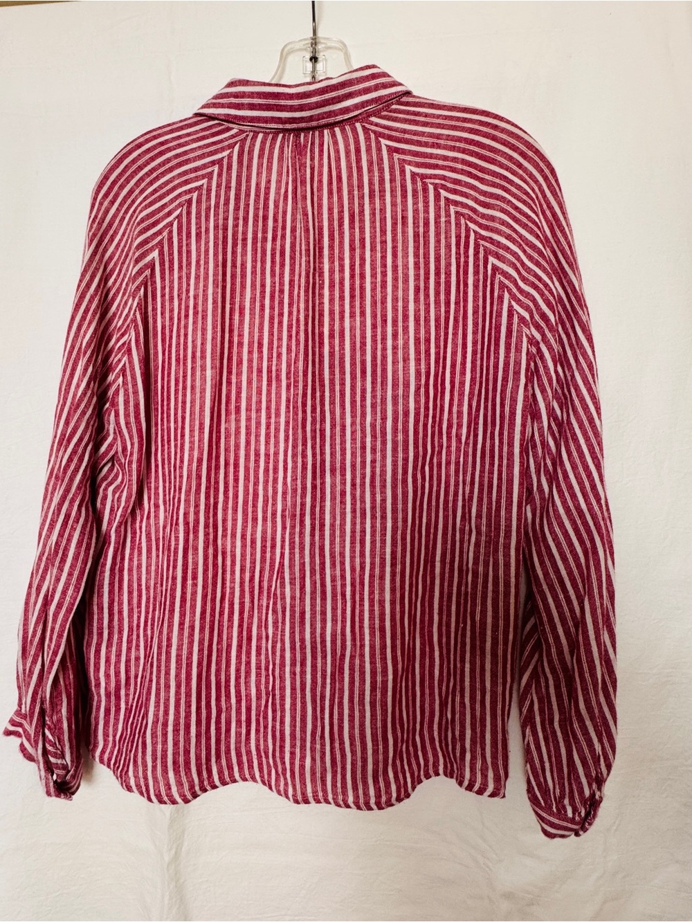 Rails Red & White Striped Linen Blend Button Front Shirt XS - Picture 6 of 7